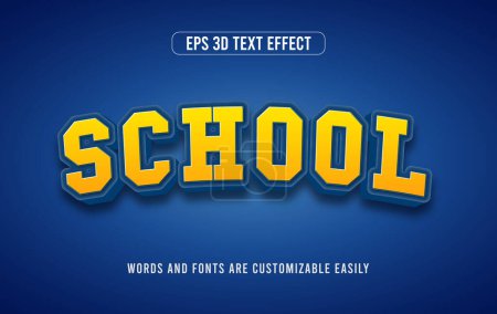 Illustration for Back to school trendy vector 3d editable text style effect - Royalty Free Image
