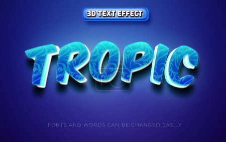 Téléchargez les illustrations : Style d'effet de texte modifiable Tropic 3d - en licence libre de droit