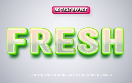 Illustration for Fresh 3d editable text effect style - Royalty Free Image