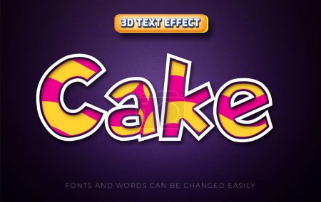 Téléchargez les illustrations : Gâteau pâtisserie 3d éditable style effet texte - en licence libre de droit