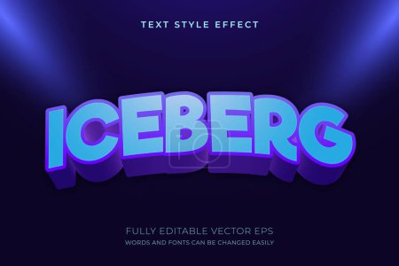 Téléchargez les illustrations : Effet de style de texte modifiable 3D cool Iceberg - en licence libre de droit