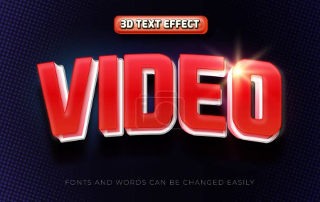 Téléchargez les illustrations : Flux vidéo 3d éditable style d'effet de texte - en licence libre de droit