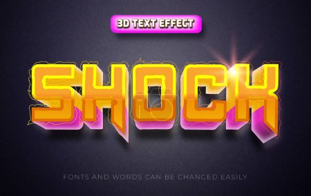 Ilustración de Shock 3d estilo de efecto de texto editable - Imagen libre de derechos