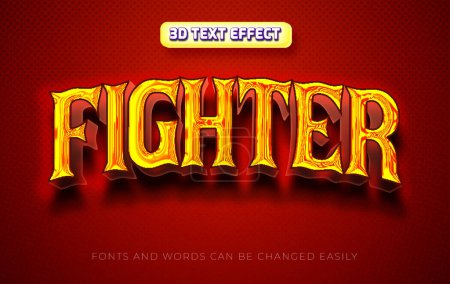 Fighter 3d estilo de efecto de texto editable