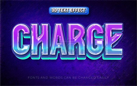 Téléchargez les illustrations : Charge bleu 3d éditable style d'effet de texte - en licence libre de droit