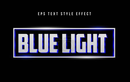 Illustration for Blue light neon editable text style effect - Royalty Free Image