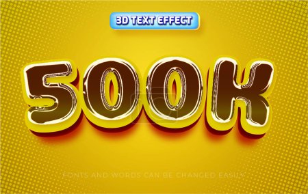 Illustration for 500k subscriber celebration text effect - Royalty Free Image