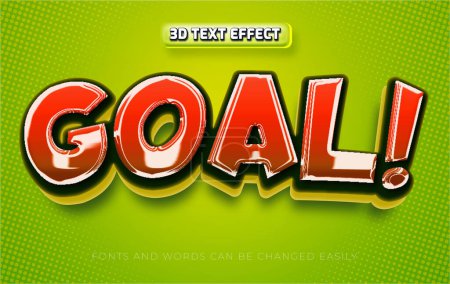 Illustration for Goal football 3d editable text effect style - Royalty Free Image