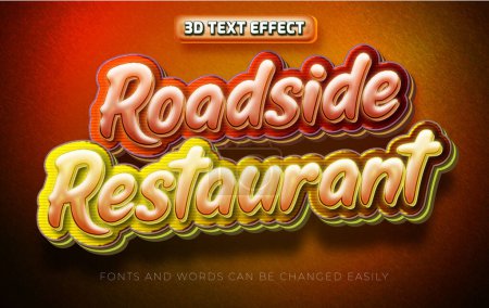 Téléchargez les illustrations : Restaurant en bord de route style d'effet de texte modifiable 3d - en licence libre de droit