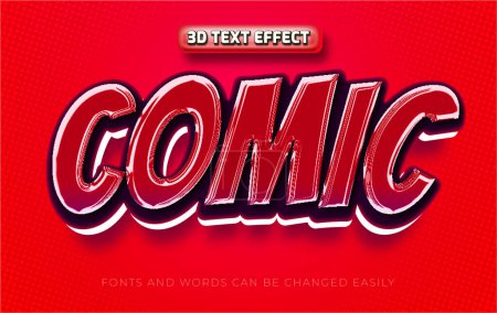 Illustration for Comic action 3d editable text effect style - Royalty Free Image