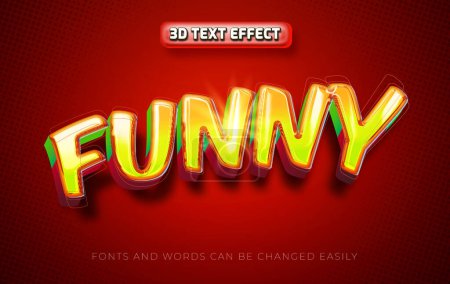 Illustration for Funny comic style 3d editable text effect style - Royalty Free Image