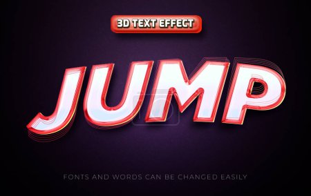 Illustration for Jump 3d editable text effect style - Royalty Free Image