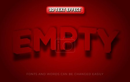 Illustration for Empty red 3d editable text effect style - Royalty Free Image