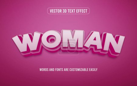 Illustration for Woman's day 3d editable text effect style - Royalty Free Image