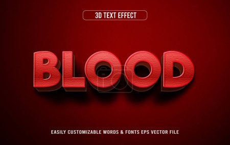 Téléchargez les illustrations : Rouge sang 3d effet de texte modifiable - en licence libre de droit