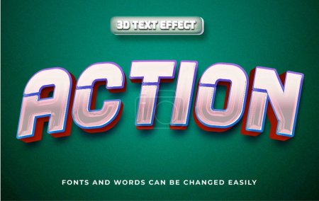 Ilustración de Título de la película de acción 3d estilo de efecto de texto editable - Imagen libre de derechos