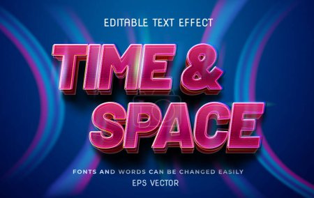 Téléchargez les illustrations : Effet texte modifiable en 3D dans le temps et l'espace - en licence libre de droit