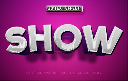 Illustration for Show headline 3d editable text effect - Royalty Free Image