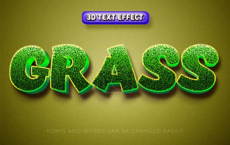 Illustration for Grass 3d editable text effect style - Royalty Free Image