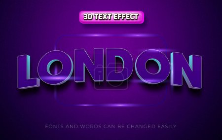 Illustration for London blue 3d editable text effect style - Royalty Free Image
