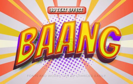 Ilustración de Bang estilo cómico 3d efecto de texto editable - Imagen libre de derechos