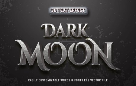 Illustration for Dark moon 3d text effect teamplate - Royalty Free Image