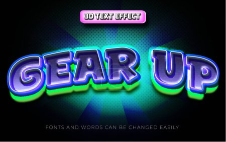 Gear up 3d editable text effect style