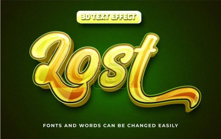 Lost golden 3d editable text effect style