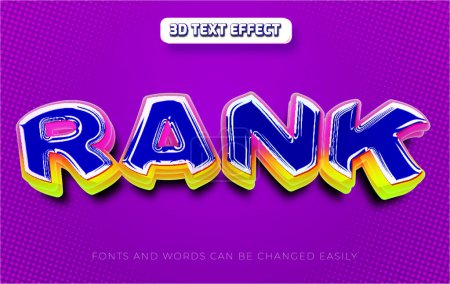 Rank gaming 3d editable text effect style