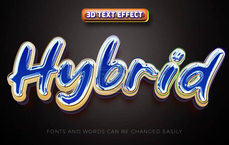 Hybrid glossy 3d editable text effect style