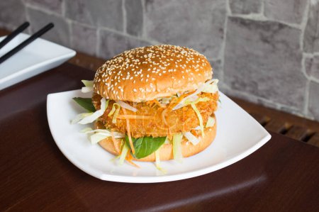 Photo for Authentic top quality American crispy chicken Burger - Royalty Free Image