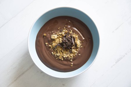 Photo for Homemade chocolate custard made with pure cocoa. - Royalty Free Image