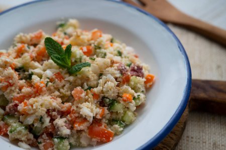 Photo for Couscous salad with assorted vegetables - Royalty Free Image
