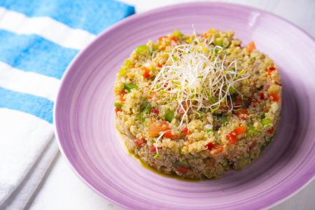 Téléchargez les photos : Délicieuse salade de quinoa et légumes. - en image libre de droit