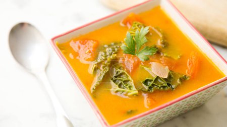 Photo for Cabbage soup with tomato. - Royalty Free Image