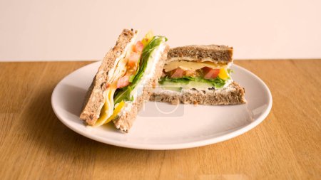 Photo for Delicious healthy vegan sandwich with vegetables - Royalty Free Image