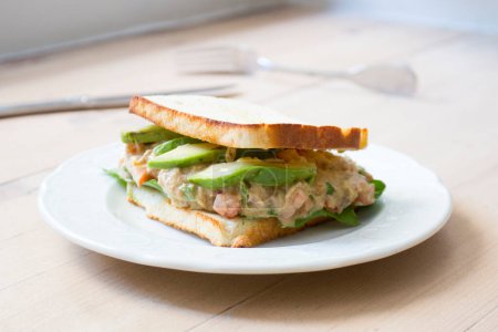 Photo for Delicious sandwich with tuna and vegetables. - Royalty Free Image