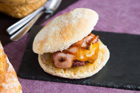 Téléchargez les photos : Délicieux sandwich au bacon et burger - en image libre de droit