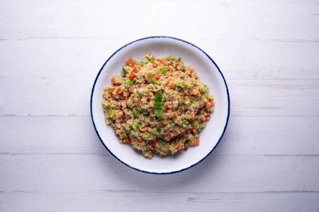Photo for Organic Peruvian quinoa salad with vegetables. - Royalty Free Image