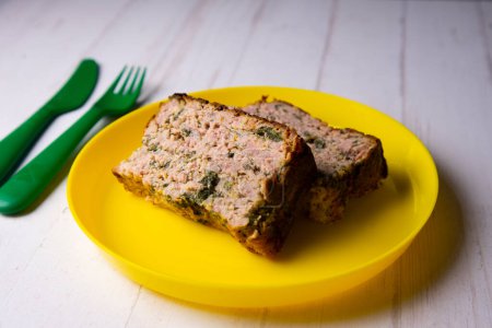 Photo for Baked meat roll and spinach pie. - Royalty Free Image