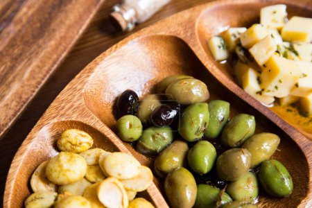 Photo for Top quality olive dish in Spain. Traditional Spanish tapa. - Royalty Free Image
