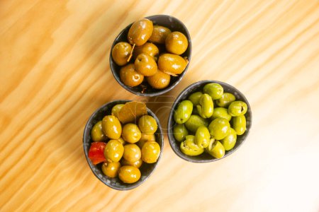 Photo for Top quality olive dish in Spain. Traditional Spanish tapa. - Royalty Free Image