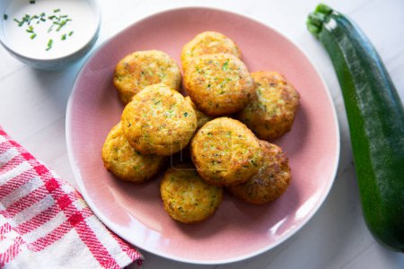 Photo for Fried zucchini and egg dumplings. - Royalty Free Image