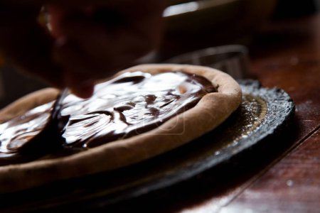 Photo for Chocolate pizza in Naples - Royalty Free Image