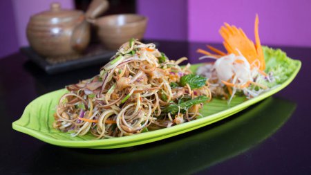 Photo for Noodle salad in a restaurant in Bangkok. - Royalty Free Image