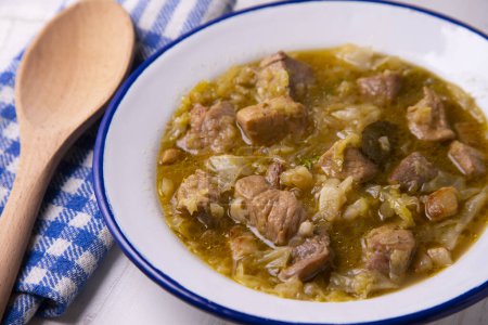 Photo for Pork stew with potatoes. Traditional spanish tapas recipe. - Royalty Free Image