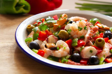Photo for Spanish tapa of fish and seafood salpicon. - Royalty Free Image