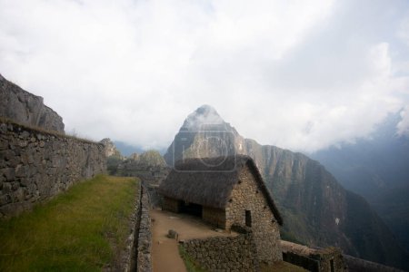 Photo for Details of the ancient Inca citadel of the city of Machu Picchu in the Sacred Valley of Peru. - Royalty Free Image
