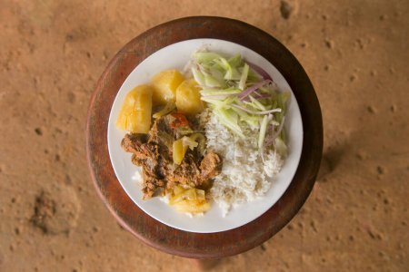Téléchargez les photos : Majaz a mijoté. Le majaz ou paca est une espèce de rongeur pour la viande qui est très appréciée et couramment consommée dans la jungle péruvienne.. - en image libre de droit