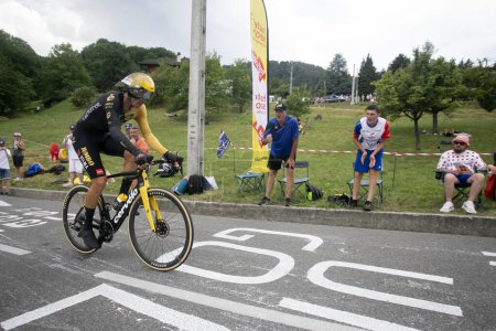 Foto de Domancy, Francia 18 de julio de 2023: CHRISTOPHE LAPORTE (JUMBO-VISMA NED) en la etapa de contrarreloj del Tour de Francia. - Imagen libre de derechos
